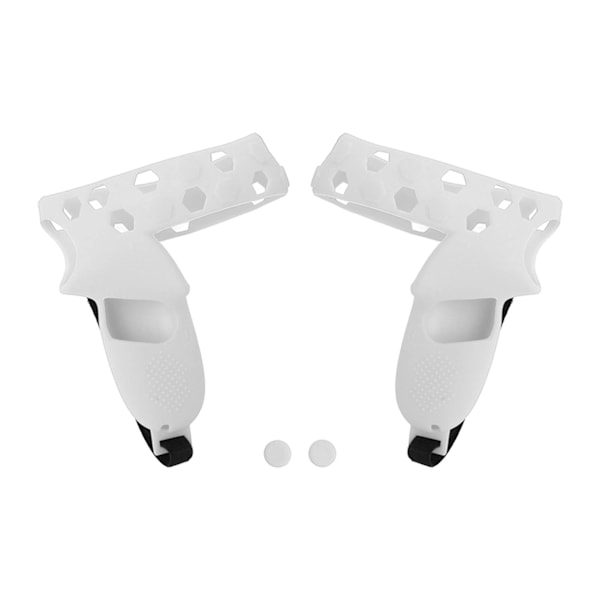 Controller Grip Cover Silikone VR Håndtag Beskyttende Ærme Anti-Kast Grip Cover Beskytter med Håndledsrem til Quest 2 Grå Hvid