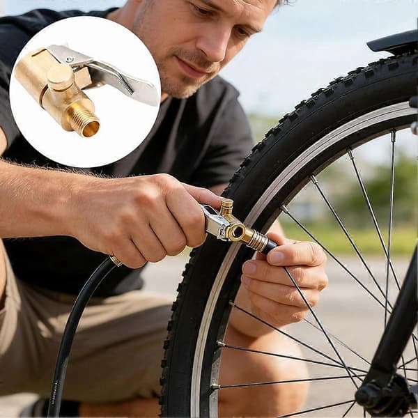 Dækpumpeadapter med klips Lækagesikkert design sikrer effektivitet Vigtigt til lange rejser. 2pcs