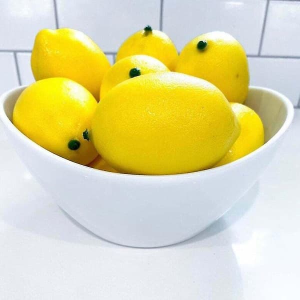 Kunstig Citron 7.3*5.2cm Falske Citroner Naturtro Simuleret Styrofoam Dekor