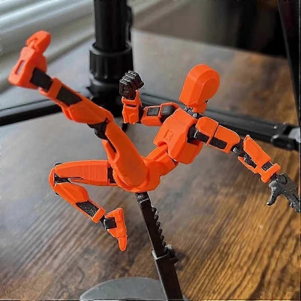 T13 Robot Actionfigur - 3D-printet samleobjekt til sci-fi-fans Orange black