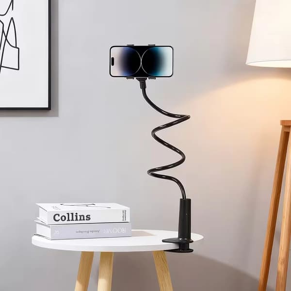 360° justerbar svanehals telefon- og tablet-holder – 70 cm klemstativ til skrivebords- og sengebrug