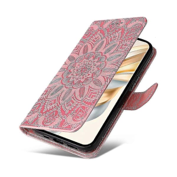 Læderetui til Honor Magic7 Lite 5G/ X9c 5G Solsikke Pung Cover -NBB Pink