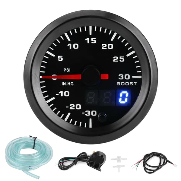 2 tommer/52 mm Universal 7 Farver LED Turbo Boost Måler PSI Trykmåler Digital Display Pegepind