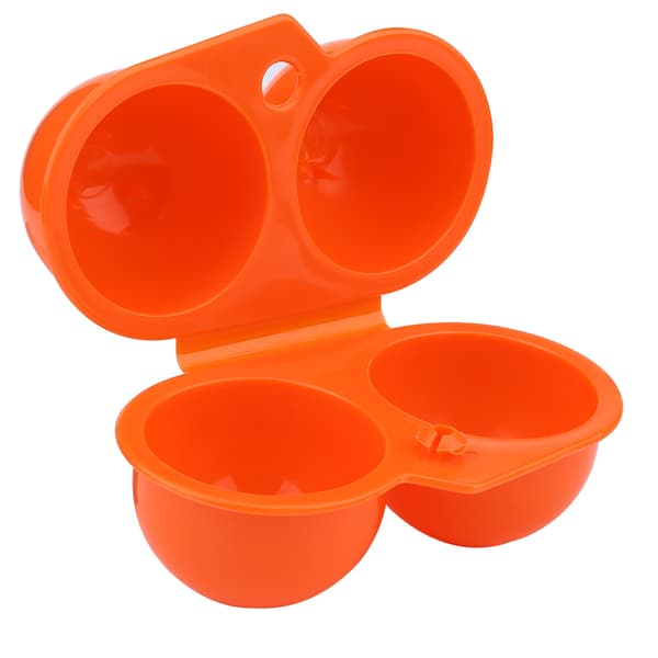 Plast 2 st Äggförvaringslåda behållare för utomhuspicknick campingbruk (Orange)