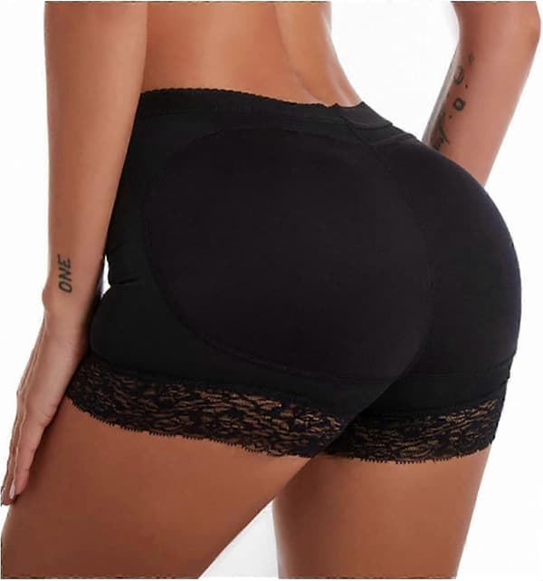 Dams rumplyftande höftförstärkare Shapewear-shorts Vadderade push-up-trosor Halkfria midjestödande underplagg black S