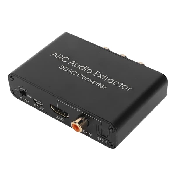 HD Optisk SPDIF ARC Ljudextraktor 192KHz Digital Analog Omvandlare