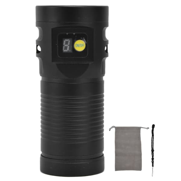 Lyseste LED-lommelygte 8 tilstande Type C 9000mAh Vandtæt Multifunktionel Udendørslys til Camping Sort