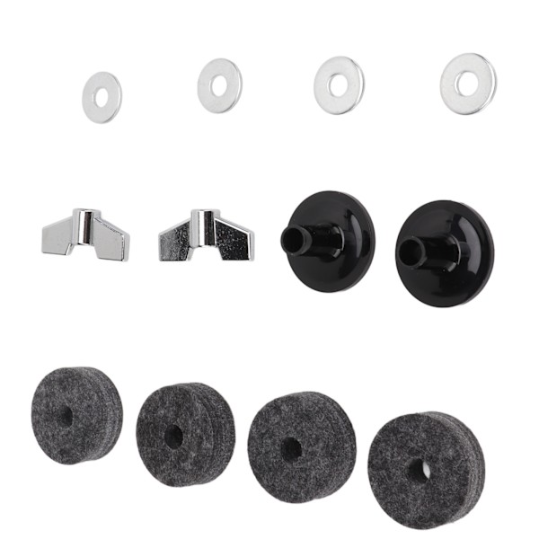 12st Cymbal Ersättningstillbehör Filtar Hylsor 4cm för Hi Hat Koppling Kopp Vingmuttrar Bricka (Grå)