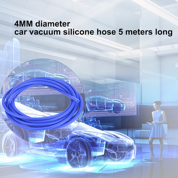 Bil Auto 4mm 5 Meter Silikon Vakuumslang Rör Silikon Slang Universal Blå