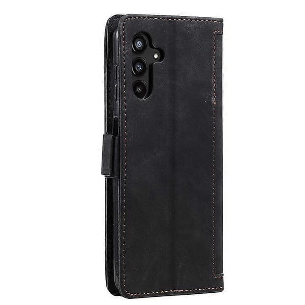 【03】til Samsung Galaxy A36 5G Pung Etui Stativ Læder Telefon Cover - Perfekt Black