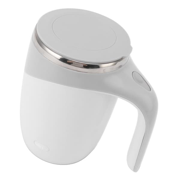 Automatisk Magnetisk Omrörande Kaffemugg Batteridriven Självomrörande Kopp Elektrisk Blandningskopp med Rostfritt Stål Foder Vit