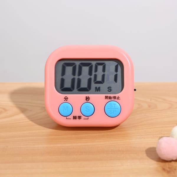 Digital Klocka Timer Klassrum Kök Magnetisk Stoppur för Barn Matlagning Bakning Kokande Ägg Sport Rosa