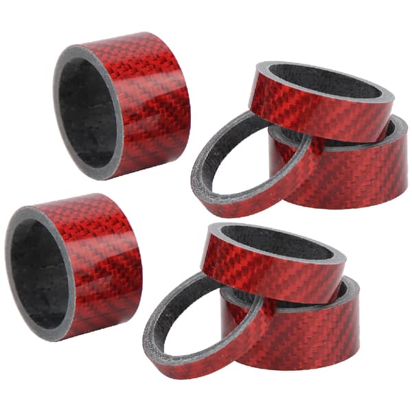2 Set Kolfiber 5/10/15/20mm Cykel Headset Framgaffel Spacer Stam Cykelbricka Röd