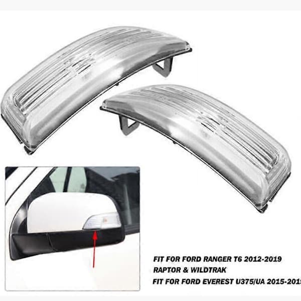 【03】FÖR Ford Ranger T6 2012-2019 SIDOSPEGEL BLINKERS GLAS KÅPA VÄNSTER + HÖGER SET Left