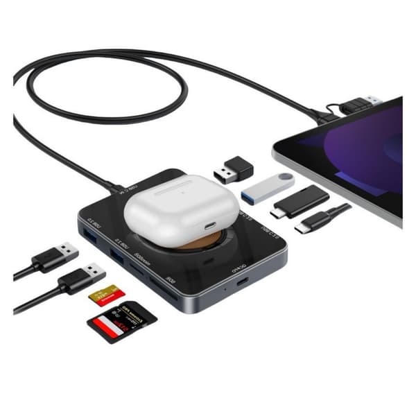 15W Trådløs Opladning 10-i-1 Udvidelsesdock, Multifunktionel Computer Hub Splitter