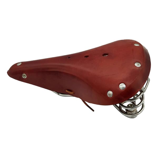 【03】Brun Cykelsadel Læder Cykelsæde Ko Læder 27x17x12cm Brown