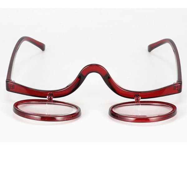【03】Roterende Forstørrelsesglas Make-up Briller Briller +1.0~+4.0 sort sort black strength 4.0