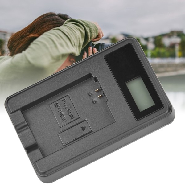 SEIVI NP FW50 Batteriladdare för kamera LCD Laddningsdisplay för Sony A6000 A6300 A6500 A7r A7 Enkelplats