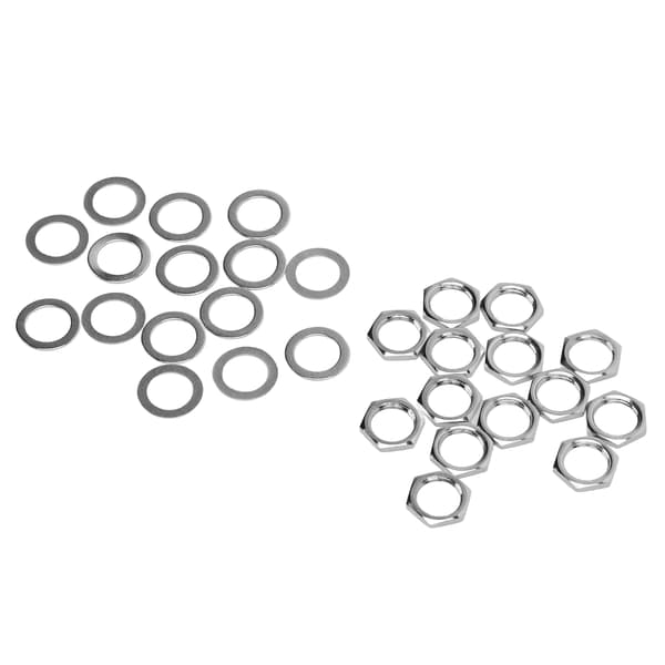 G3/8 Invändig Gänga Mutter Metallbricka Kit Instrument Jack Fästelement för Elgitarr Bas Silver
