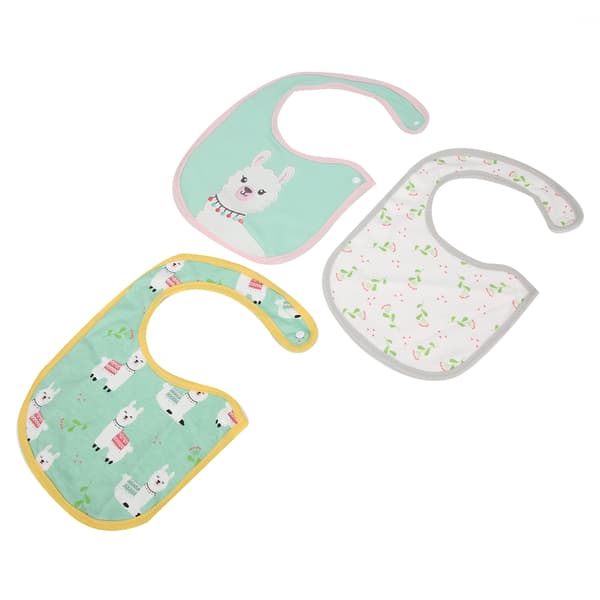 3-pack Bebisbomulls-haklappar med tecknad design, bomull, för spädbarn, Alpaca