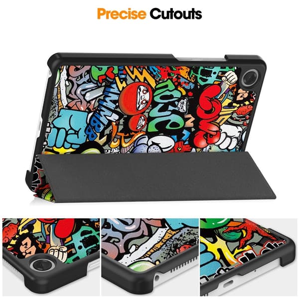 【03】Tri-fold etui til Lenovo Tab One - Graffiti flerfarvet multifärg multicolor