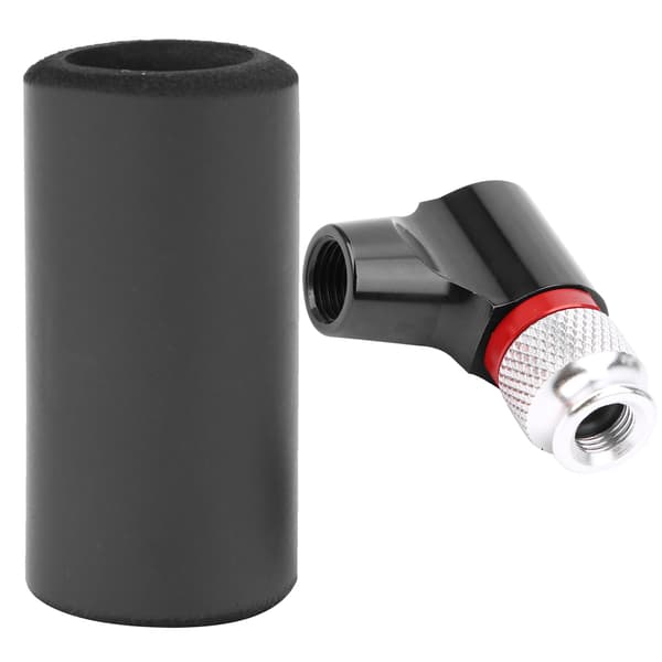 Håndpumpe til cykeldæk, bærbar mini CO2-pumpe med svampesleeve, sort