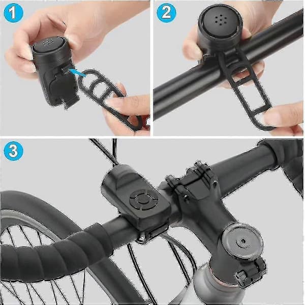 【03】140db Vedenkestävä sähköpyörän kello - 4 tilaa, varashälytin, USB-ladattava