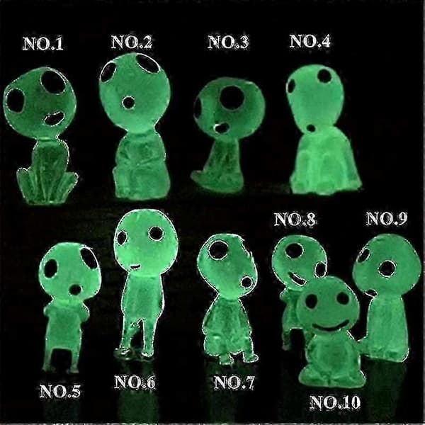 Studio Ghibli Kodama Træånd Selvlysende Minifigur fra Princess Mononoke