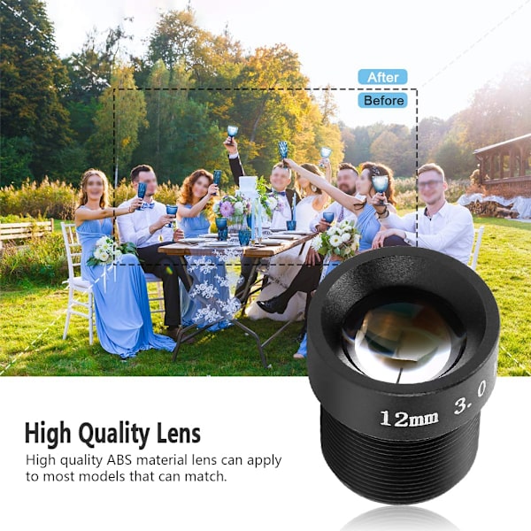 CCTV 3MP 12mm Brännvidd Board Lens Smart Övervakning Ersättningsdelar för Säkerhetskamera