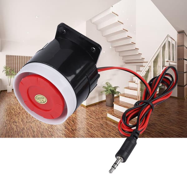Mini Rød Ledningsført Horn Sirene Alarm System - 120dB DC 12V - Hjemmesikkerheds Advarselshorn