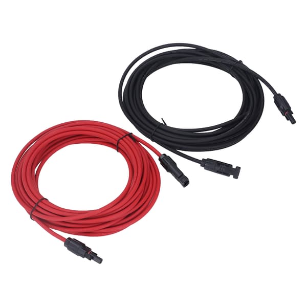 2 stk. 12AWG 4mm² Solpanel Forlængerkabel Sort Rød Solar Adapter Forlængerkabel med Hun Han Stik 1000VDC 10m / 32.8ft