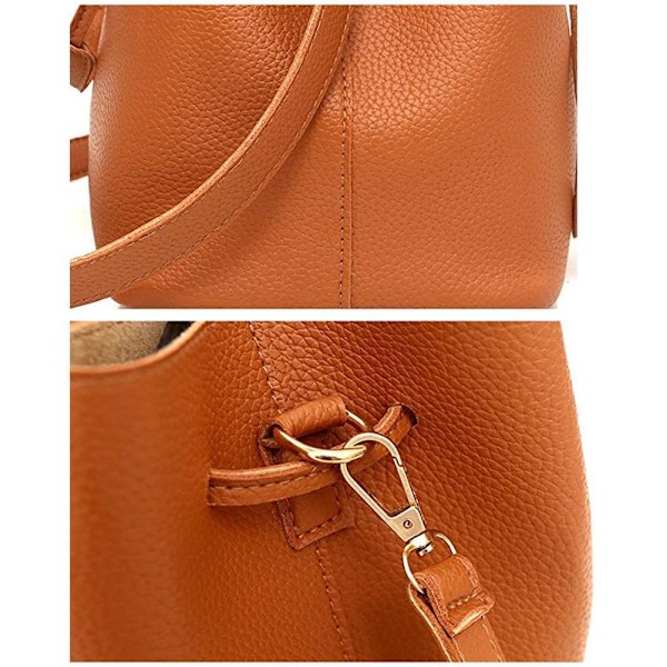Fashionabel Tote Bag Set Dam PU Läder Handväskor + Axelväska + Plånbok + Kortfodral Set