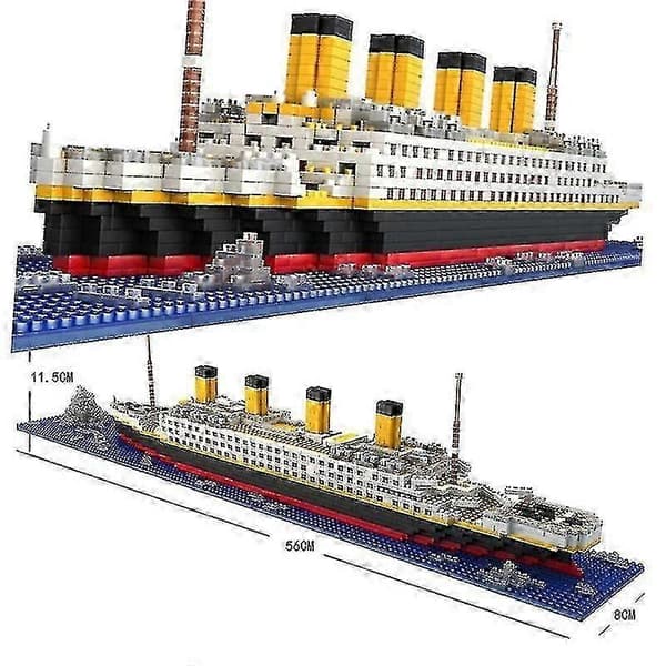 1860 dele Titanic krydstogtskibsmodel byggesæt mini blok DIY diamantblokke pædagogisk legetøj til børn og voksne