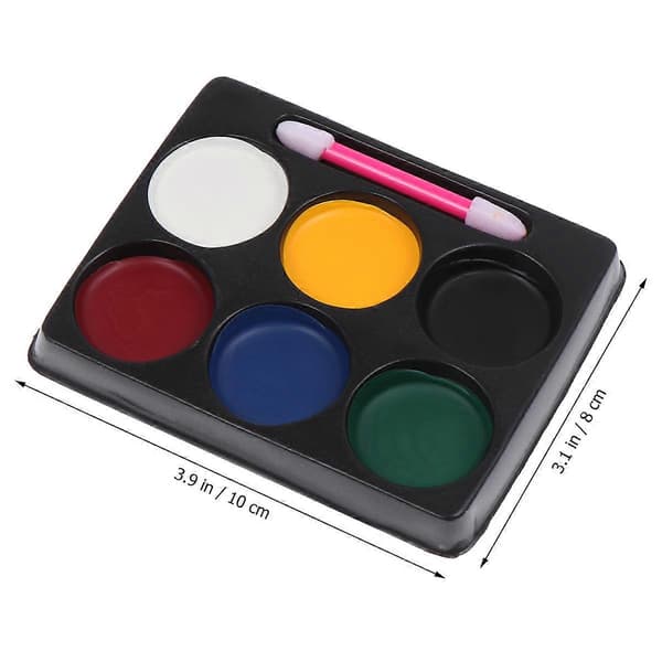 6 farver Halloween børneansigtsmaling sæt tegning kropsmaling kit med pensel til fest børne makeup