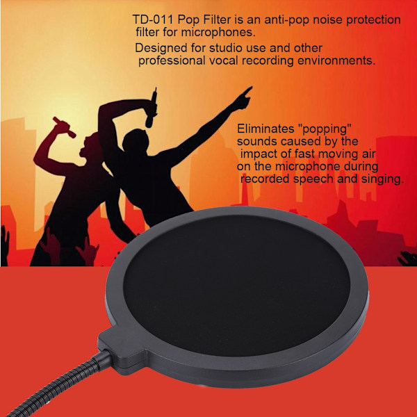 15,5 cm Diameter Pop up Filter Spray Hood Mikrofon Inspelningsstudio Pop Shield Mic Filter Mask