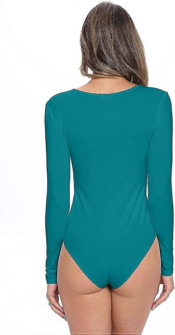 Langærmet bodysuit - Åndbar bomuldsstretch Hunter Green X-Small