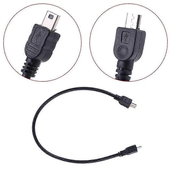 Micro USB 5-bens B-han til mini-USB 5-bens han dataadapterkonverteringskabel Musta