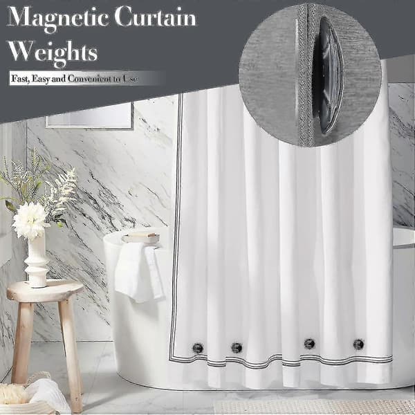 10 st magnetiska gardinvikter, starka magnetiska duschdraperivikter, kraftiga C Black