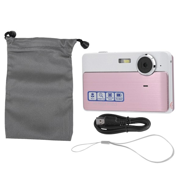 40MP Digitalkamera 2,4 tommer IPS-skærm Mini Videokamera med 16x HD Digital Zoom 32GB Pink
