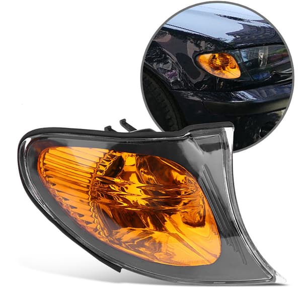 Par af hjørnelygteglas blinklys dæksel gul linse til BMW E46 3-serie 4DR 2002-200