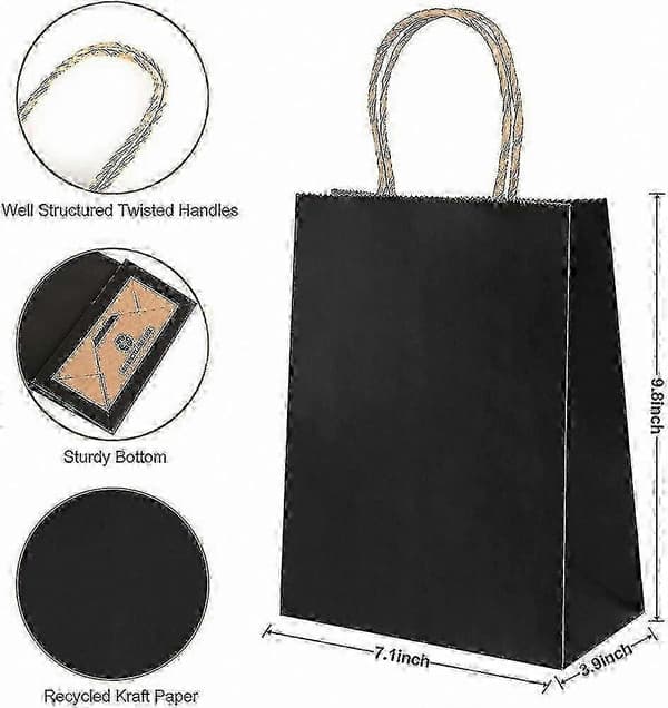 Presentpåsar i kraftpapper, 18-pack, 23x12x30cm, återanvändbara påsar för presenter, fester och evenemang