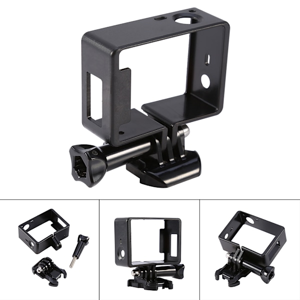1 st Svart Standard Sidokant Ram Fodral Fäste Ställ För GoPro Hero 4 3 Kamera