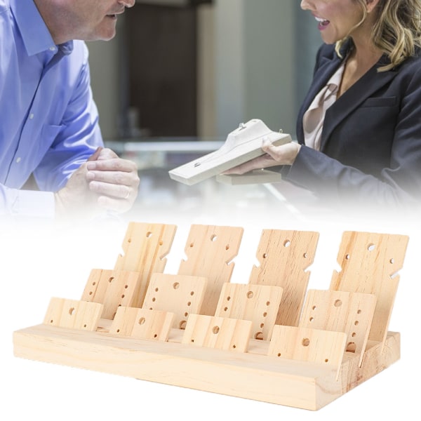 Örhängen i trä Öronstift Ring Display Board Smyckesställ Öronhängen Förvaringsfäste