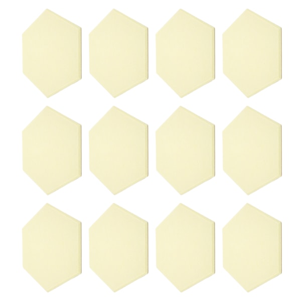 12 st Ljudabsorptionsskiva Hexagon Självhäftande Akustikpaneler Kilformade Väggar Ljudisolerad Inhägnad Ljusgul