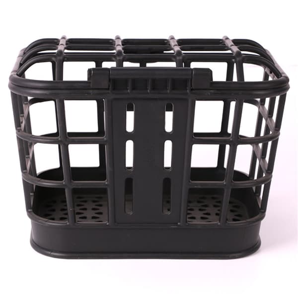 【03】Bicycle Front Basket Large Capacity Anti-extrusion Black PC Material Detachable Bicycle Basket with Lid for Electric Bicycle