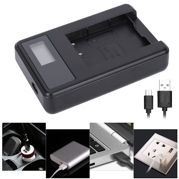 SEIVI Kamera Batteri Enkelt Slot Oplader med LCD Display til Sony Digitalkamera NP BX1