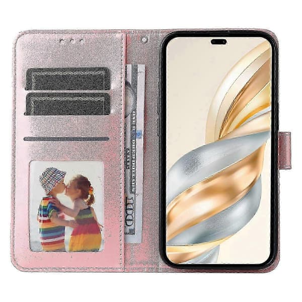 Læderetui til Honor Magic7 Lite 5G/ X9c 5G Solsikke Pung Cover -NBB Pink