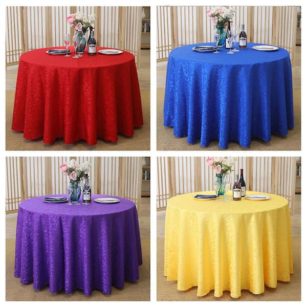 Dug rivefast, falmefri, vaskbar rund dug af polyester til køkken Pink Red