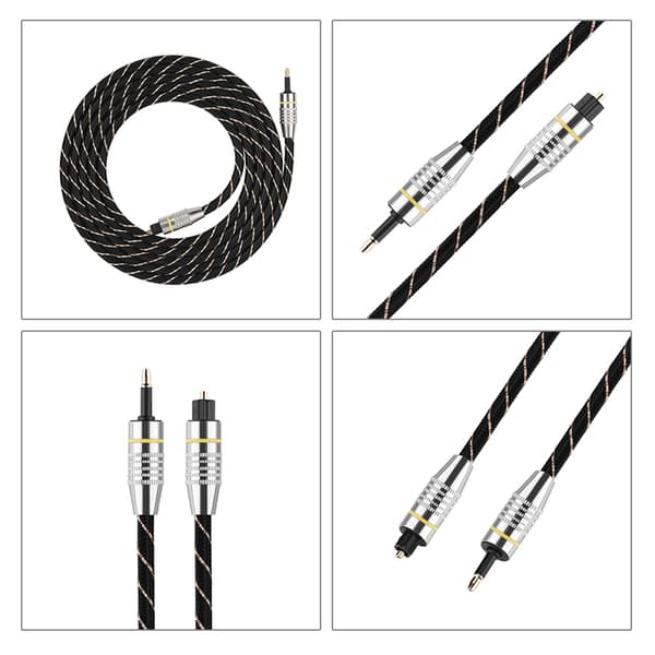 Toslink-miniplug 3,5 mm optinen kuitu digitaalinen äänikaapeli SPDIF kullattu liitin 2m