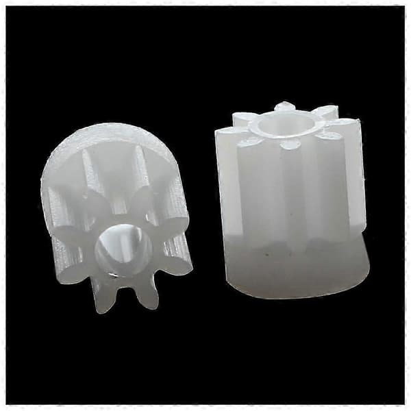 30 st 0,5 modul 8-tands plastkugghjul för 2 mm leksaksbilmotoraxel